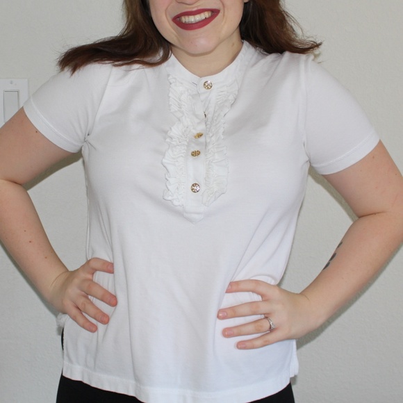 Tory Burch Tops - Tory Burch- ruffled polo [XL]